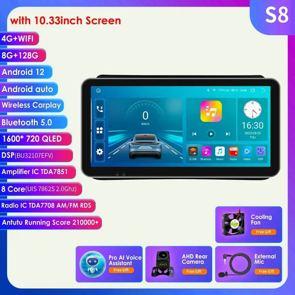 10.33" Wireless Carplay Screen for Opel Mokka 1 2012-2016 Android13 Auto Radio Car Multimedia Player GPS Bluetooth Stereo NO DVD