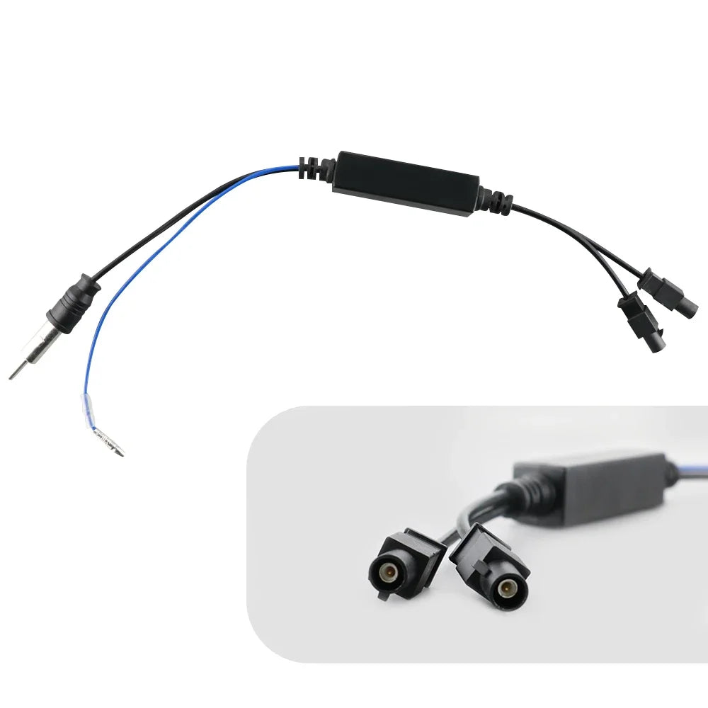 Aftermarket Radio Aerial Adaptor Cable Y-Antenna Adaptor Double Fakra Plug Cable for Audi VW Skoda Seat Car Multimedia Player