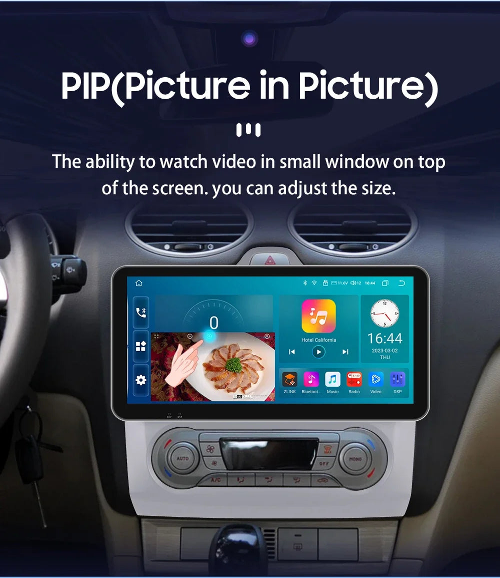 10.33" 2 Din Car Radio for Ford Focus Mk2 Carplay Android 13 Multimedia Video Player GPS Navigation Bluetooth Touch Screen RDS