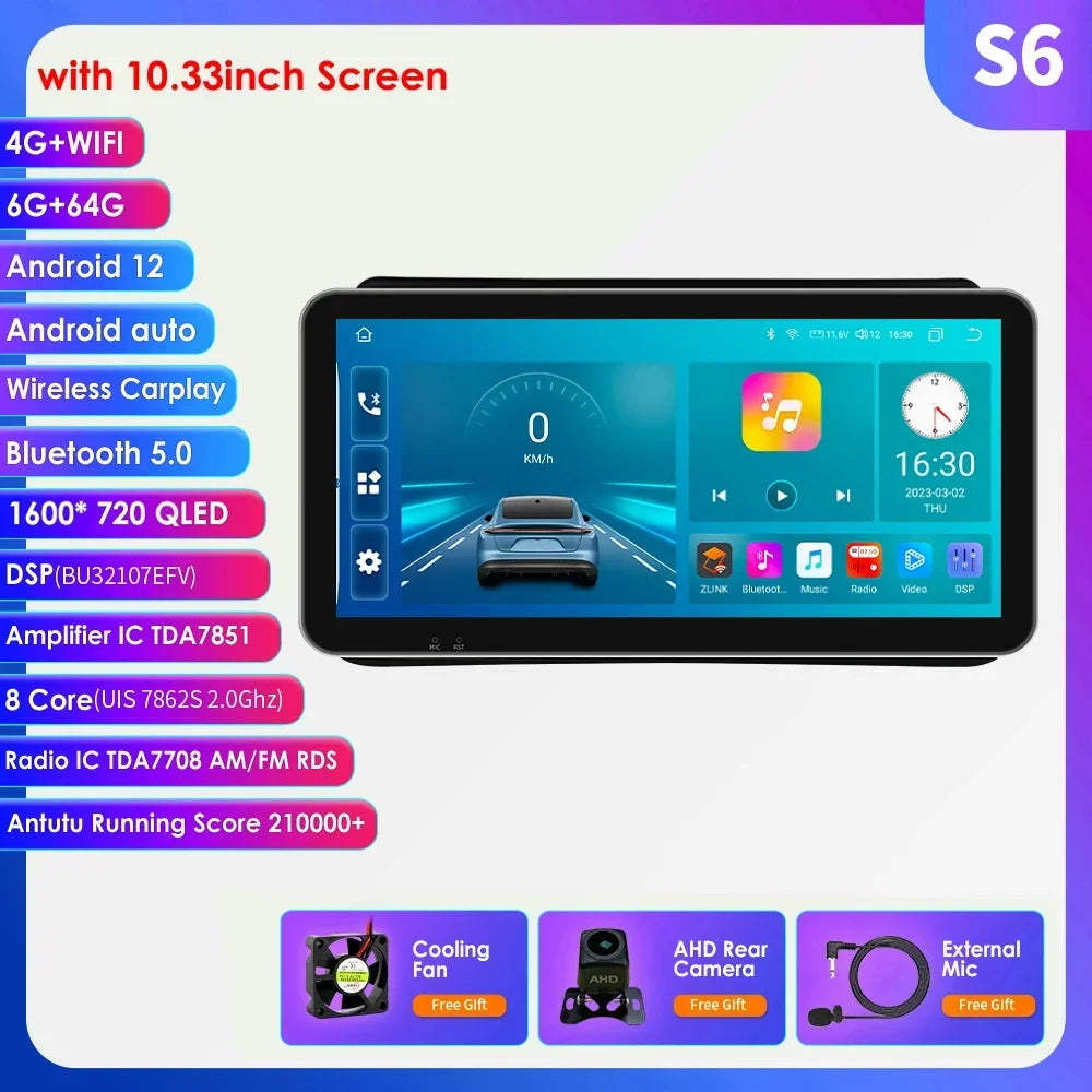 10.33" Wireless Carplay Screen for Opel Mokka 1 2012-2016 Android13 Auto Radio Car Multimedia Player GPS Bluetooth Stereo NO DVD
