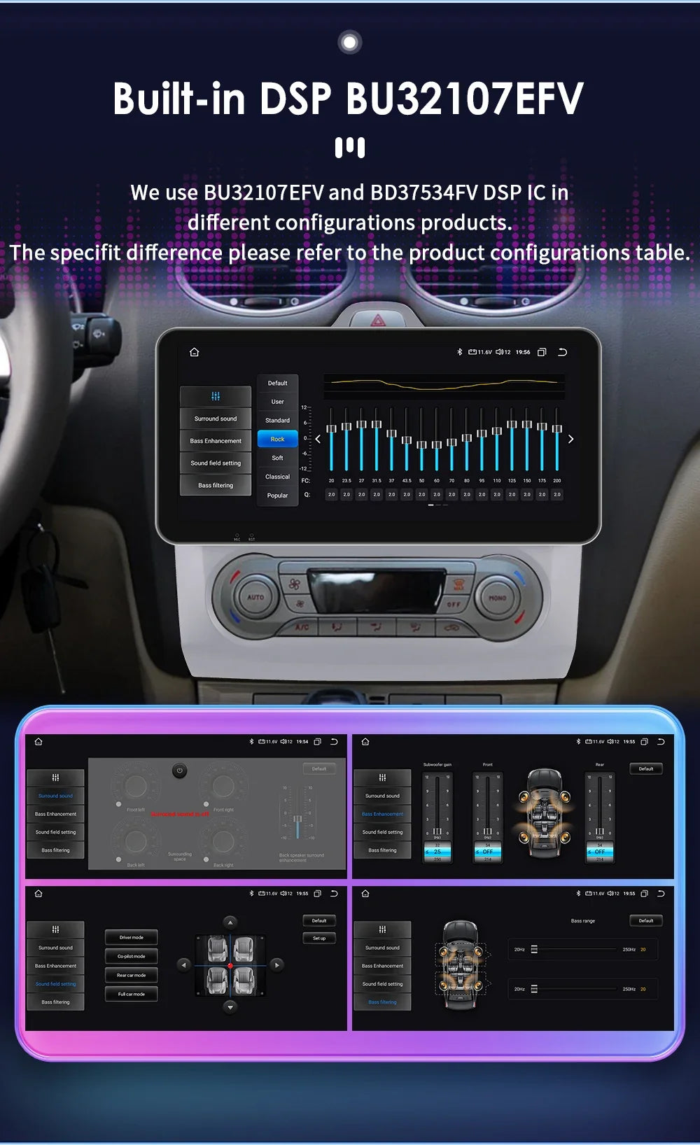 10.33" 2 Din Car Radio for Ford Focus Mk2 Carplay Android 13 Multimedia Video Player GPS Navigation Bluetooth Touch Screen RDS