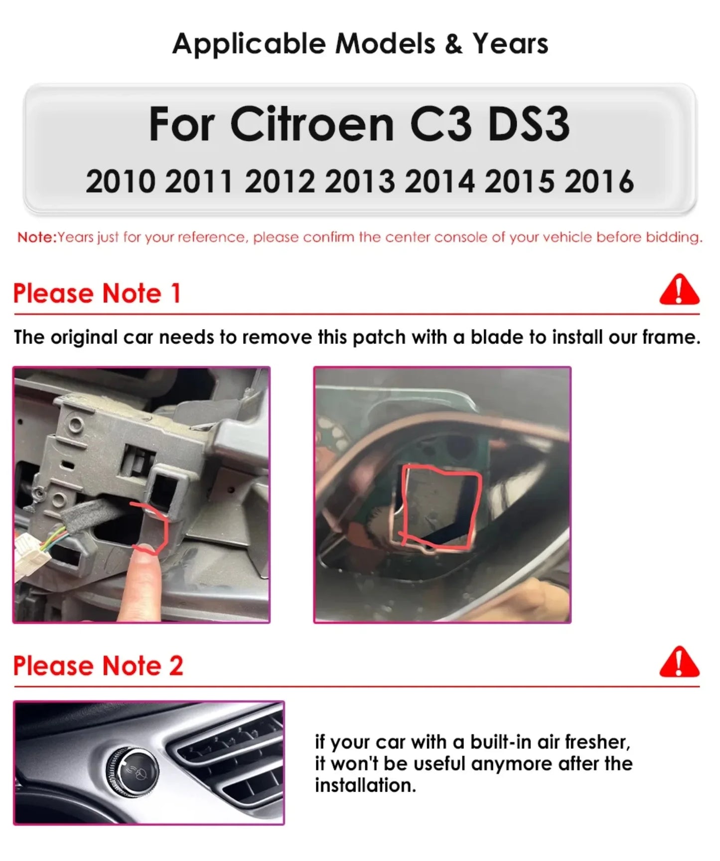 9" 2 Din Carplay Screen Android 13 Auto Radio for Citroen C3 DS3 2010 - 2016 Car Multimedia Player Navigation GPS RDS Stereo DSP