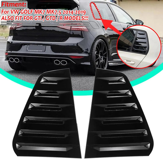 Pair Rear Side Window Trim Spoiler For VW Golf 5 Golf 6 Golf 7 MK5 MK6 MK7 MK7.5 2003-2020 Window Shutter Cover Louver Air Vents