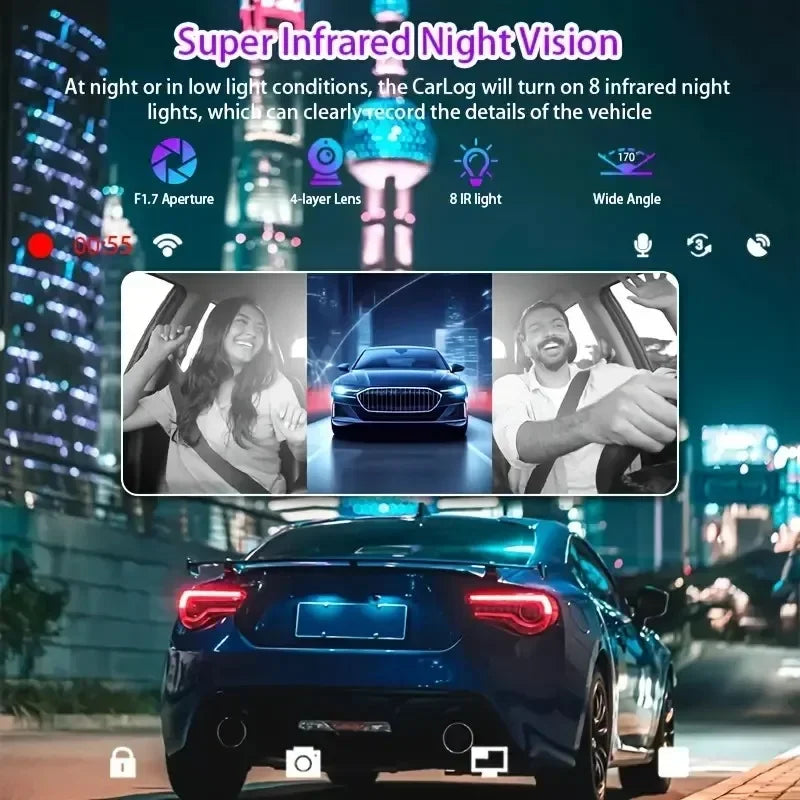 4 Channel 1080P Dash Cam for Cars WIFI GPS 360° Video Recorder Rear View Camera Car DVR 24H Hardware Kit  Assecories