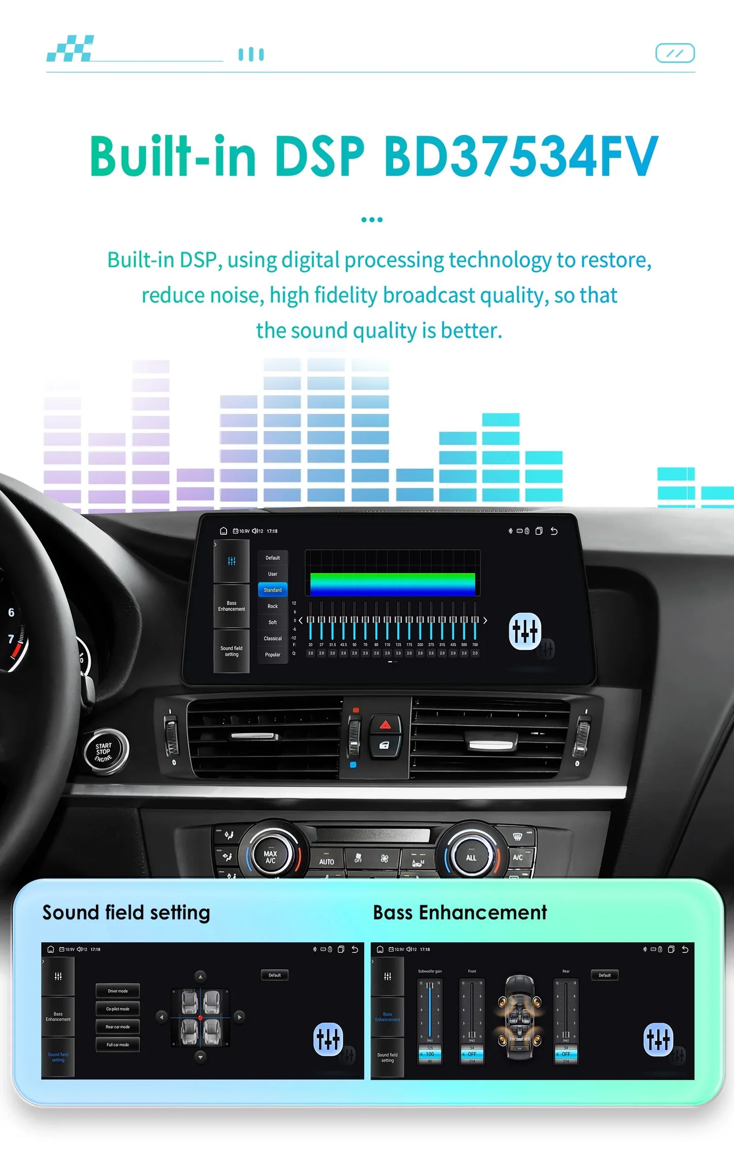 10.25" Wireless Carplay Android Car Radio Multimedia Player for BMW X3 F25 2011-2016 X4 F26 CIC NBT 2din GPS DSP BT Navi 4G QLED