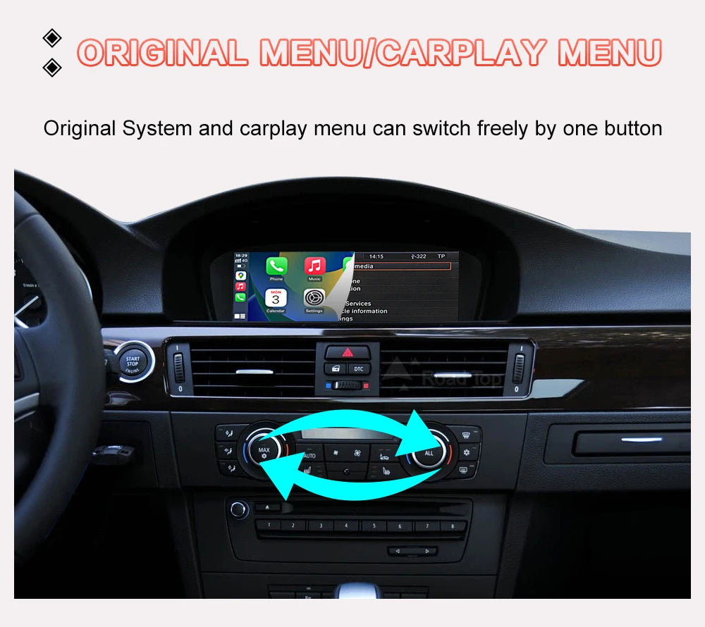 8.8"1920*720 Wireless CarPlay Android Auto Car Multimedia Display for BMW 3 Series E90 E91 E92 E93 5 Series E60 E61 Touch Screen
