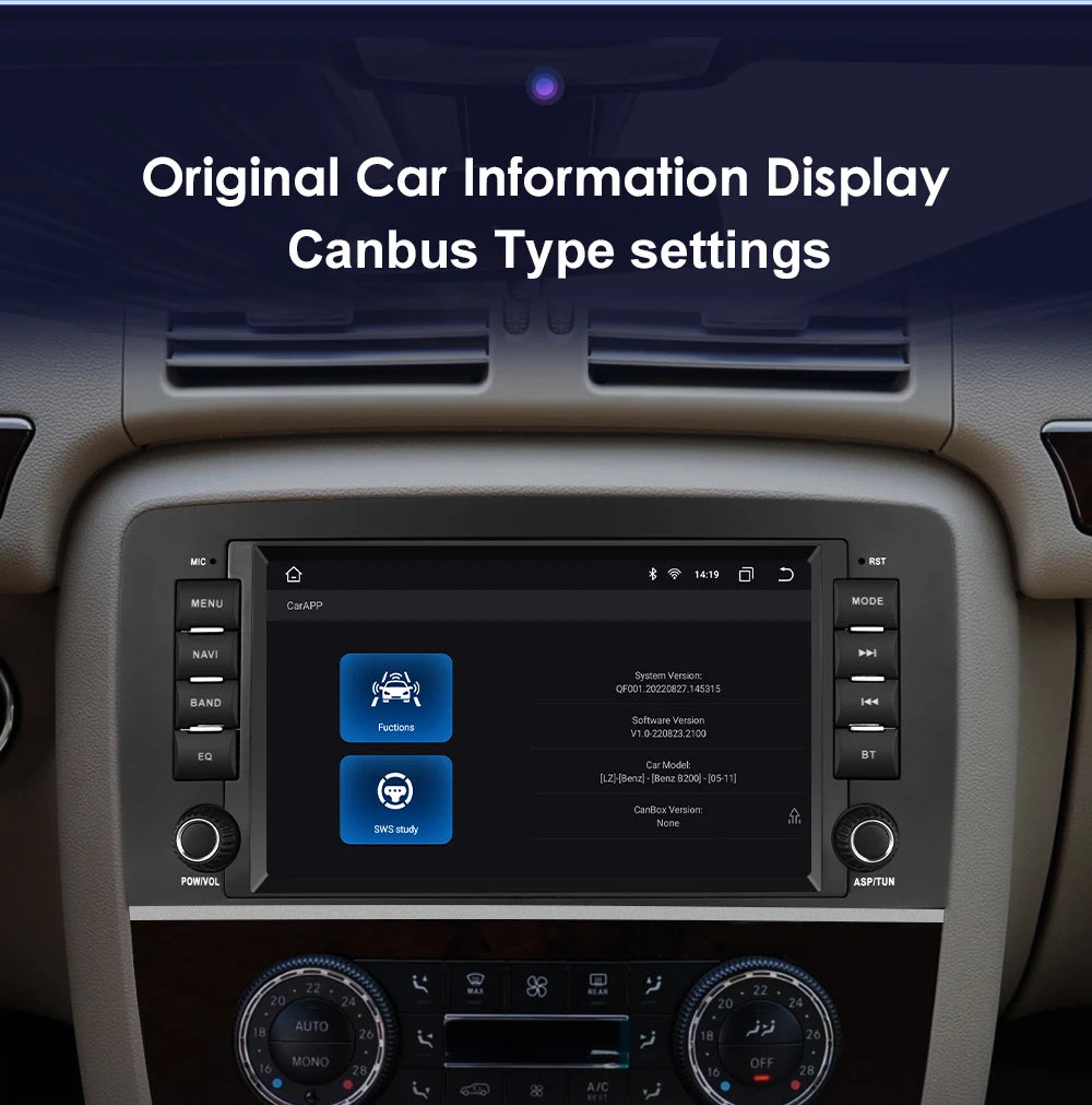 8" Android 14 Car Multimedia Player Wireless Carplay Android Auto for Mercedes Benz R-Class W251 R300 R280 R320 R350 2006-2012