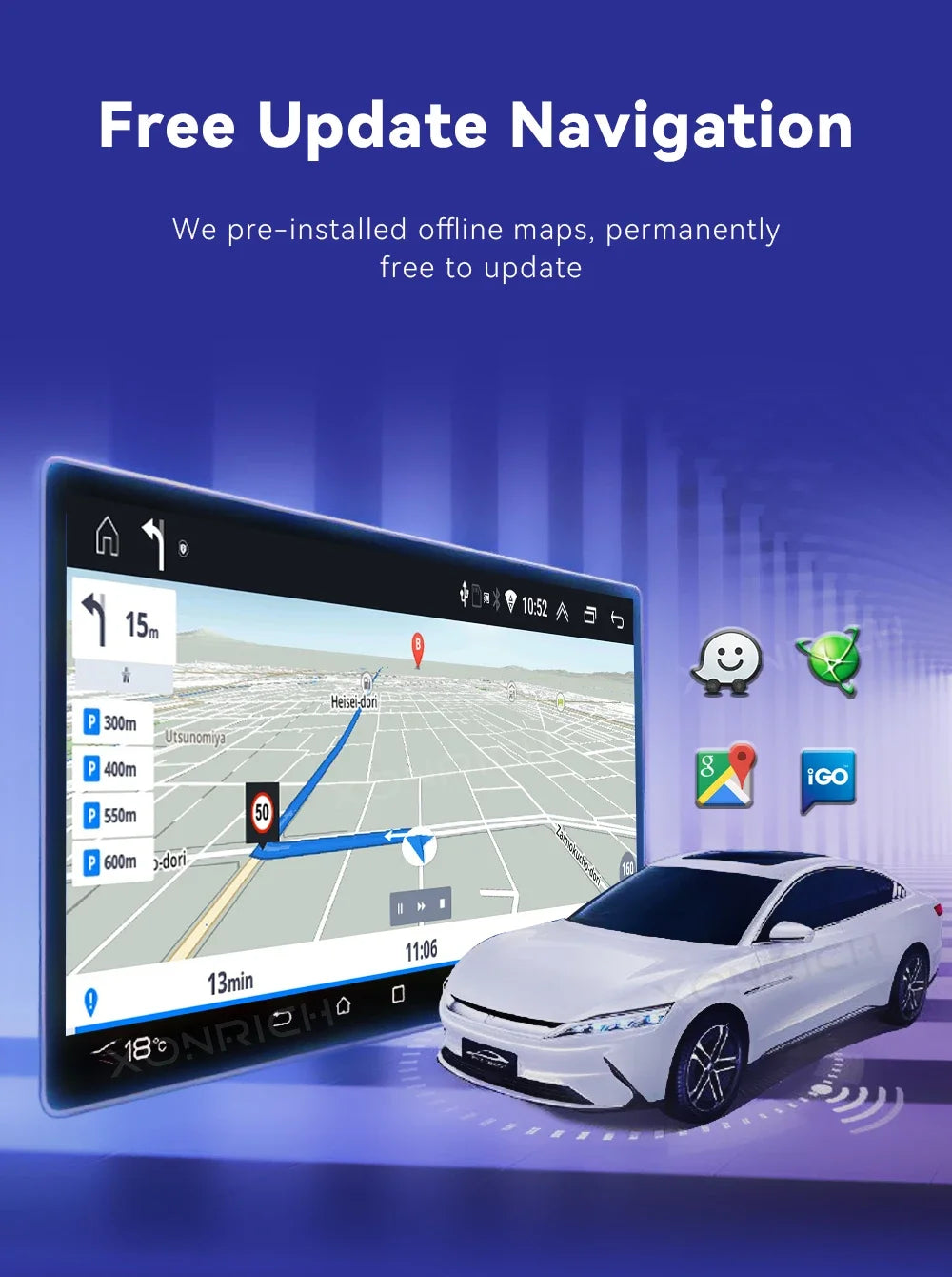 XONRICH 6GB 128GB Android 14 Car Radio For BMW 5Series E60 E61 E63 E64 E90 E91 E92 E93 CCC CIC Multimedia CarPlay GPS Navigation