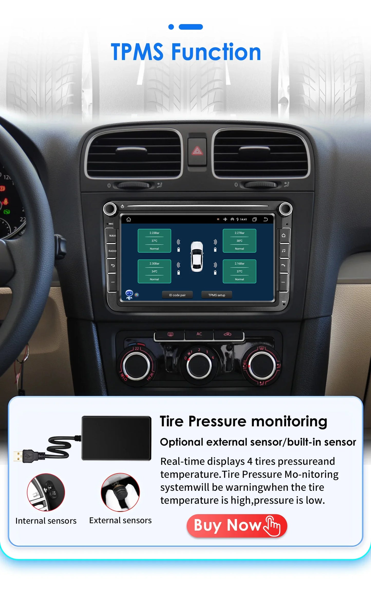 8" 2 Din Multimedia Player for Volkswagen Golf 5 Transporter VW Passat B6 Polo Jetta Skoda Seat Android 13 Carplay Car Radio GPS