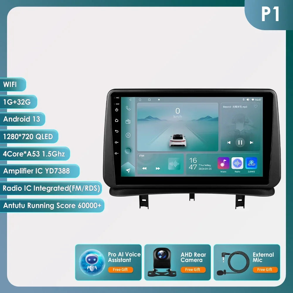 9" Wireless Carplay Radios Android Auto for Renault CLIO 3 2005 - 2014 Car Multimedia Video Player GPS Navi BT Stereo RDS 4G DSP
