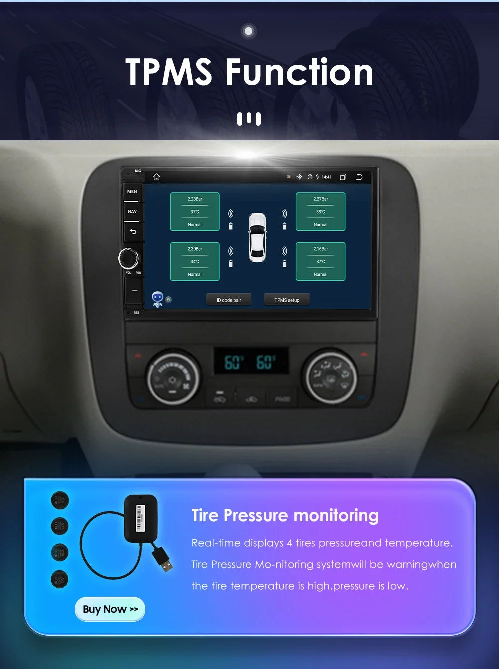 OSSURET Universal Android 14 4G 64G 7'' 2 Din Car Multimedia Player with BT GPS DSP for Toyota Verso Nissan Qashqai Hyundai I 10