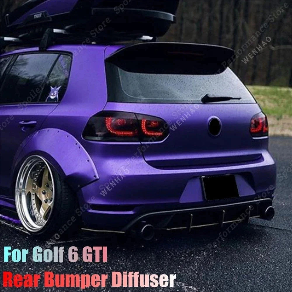 for Volkswagen VW Golf MK VI GTI 6 GTI Golf MK6 GTI Car Rear Bumper Diffuser Flag Spoiler Splitter Accessories Trim 2.0 GTI 5K1