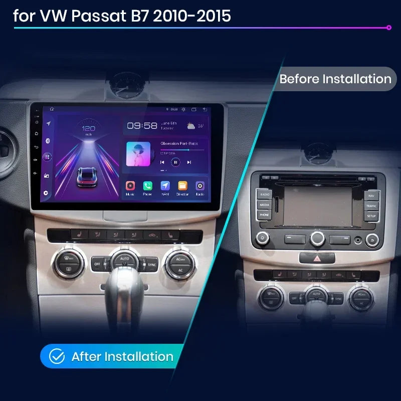 Junsun Android wireless CarPlay Auto Car Radio For Volkswagen Passat B6 B7 CC 2010-2015 Intelligent Systems DSP GPS FM BT SWC