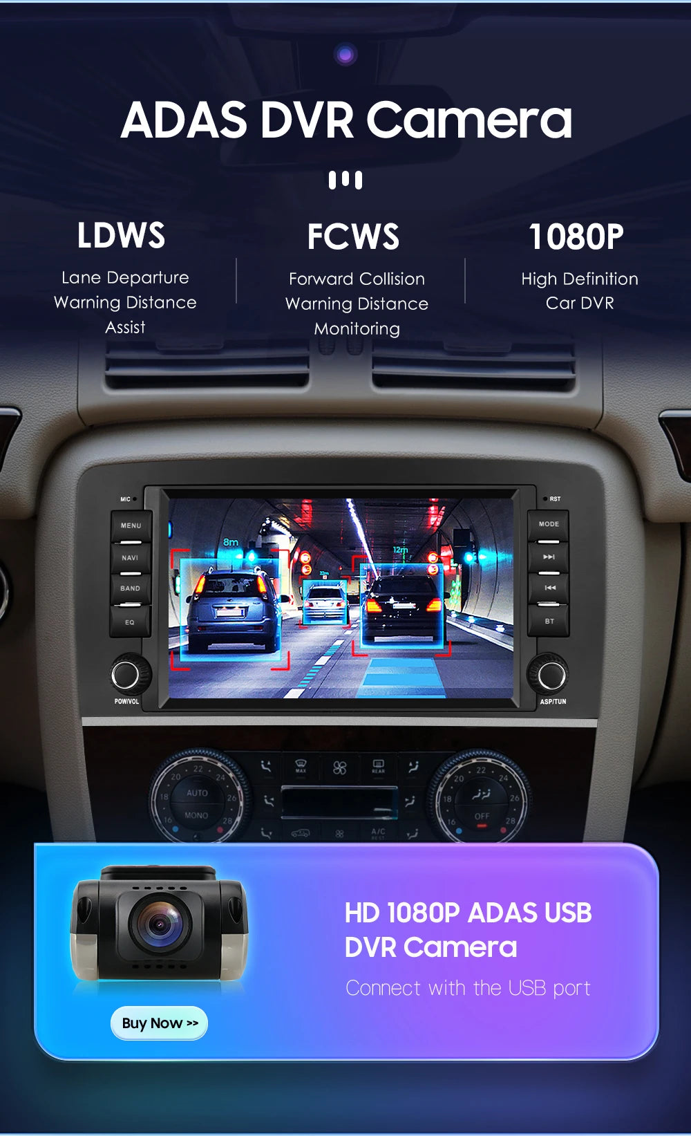 8" Android 14 Car Multimedia Player Wireless Carplay Android Auto for Mercedes Benz R-Class W251 R300 R280 R320 R350 2006-2012
