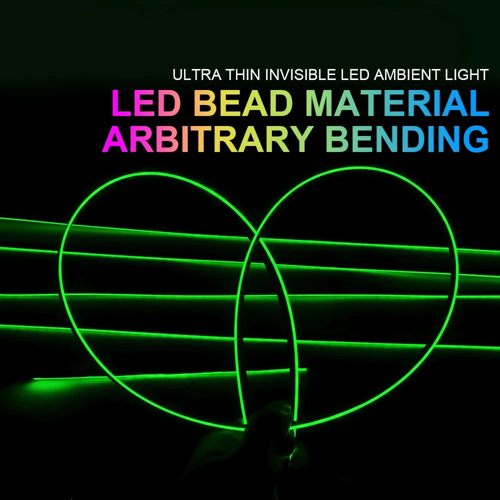 18 in 1 Led Car Ambient Lights Symphony Bluetooth App RGB 213 Color Streamer Rainbow Acrylic Strip Interior Atmosphere Lamp 12V
