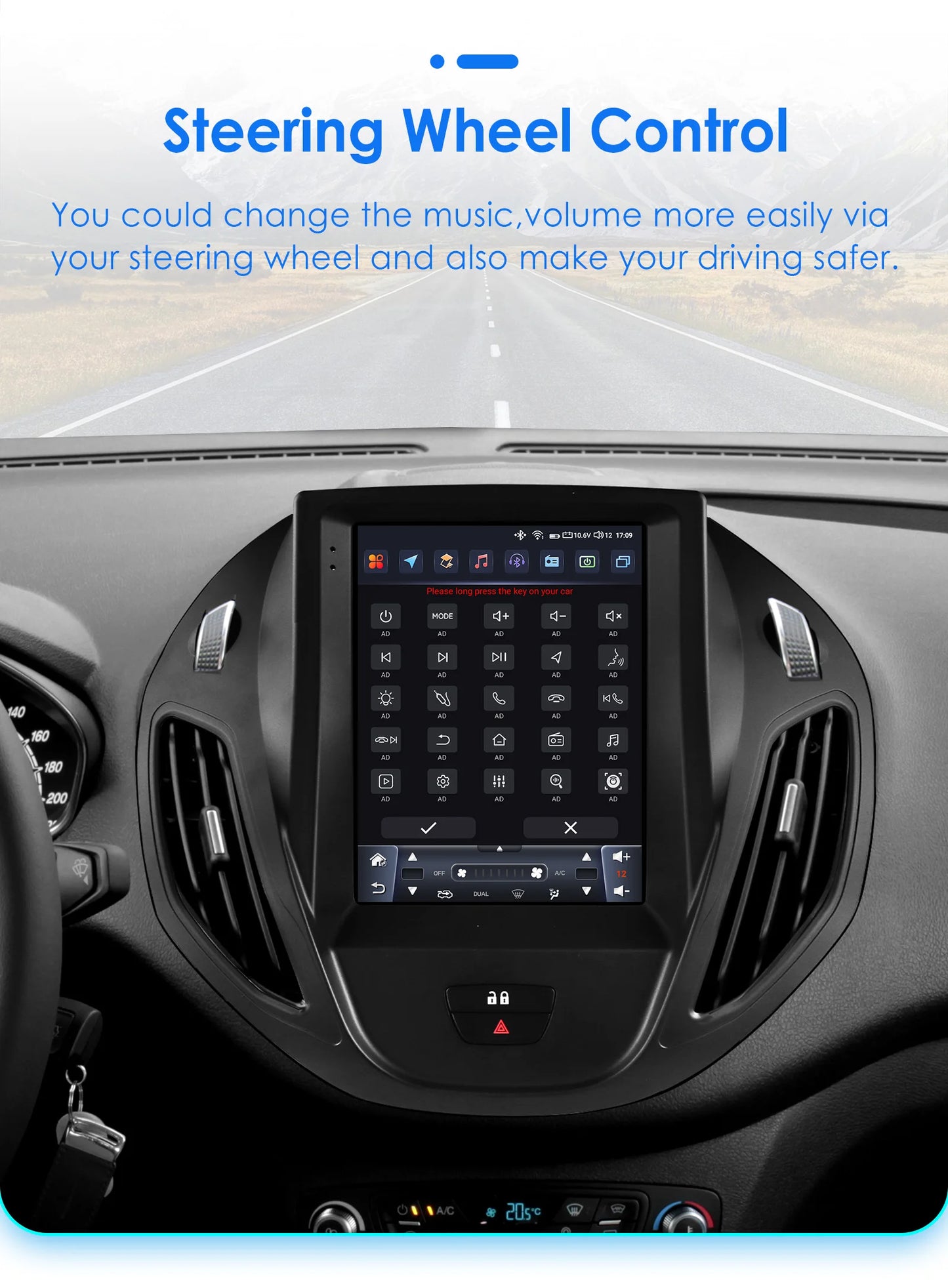 9.7Inch Radio Car Multimedia for Ford B-Max 2012-2018 Transit/ Tourneo Courier 2013-2021 Transit/ Tourneo (High Configuration)