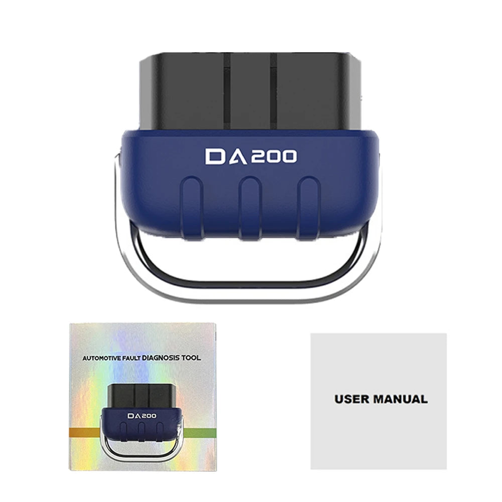 For DA200 OBD II Auto Fault Diagnosis Mode 6/8 Code Read Erase Bluetooth 4.0/5.4 OBD2 Scanner Free APP 25K80 Chip Battery Tester