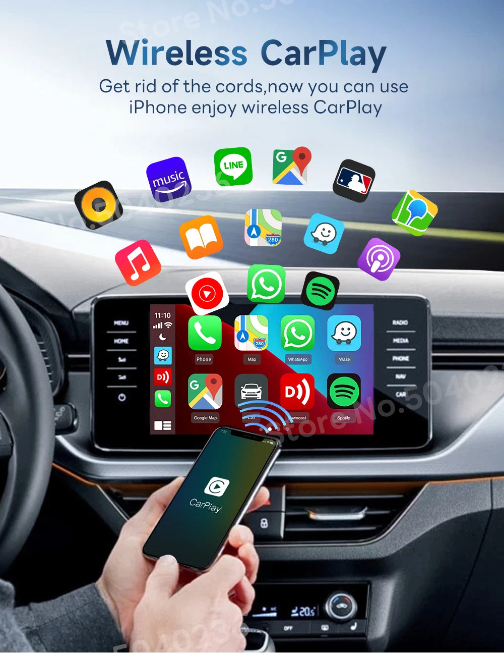 CarlinKit 5.0 2air & CarlinKit 4.0 CP2A Wireless Android Auto &CarPlay Wireless Adapter 2.4G&5.8Ghz WiFi Auto Connect OTA Update