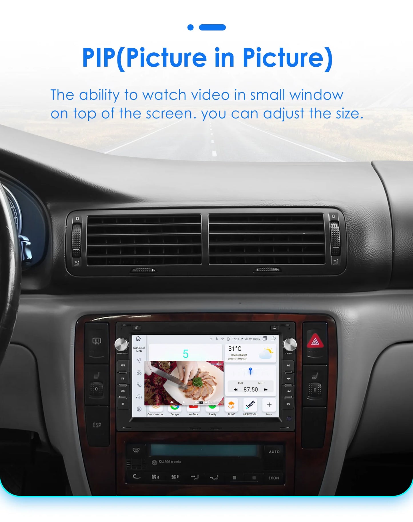 7 Inch Wireless Carplay Android Auto Android 14 Radio Car Multimedia for VW Golf 4 Passat POLO Transport T5 Multivan Seat Jetta