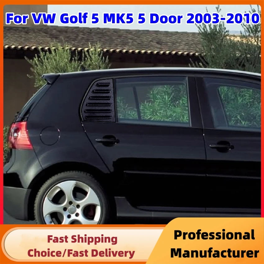 Pair Rear Side Window Trim Spoiler For VW Golf 5 Golf 6 Golf 7 MK5 MK6 MK7 MK7.5 2003-2020 Window Shutter Cover Louver Air Vents