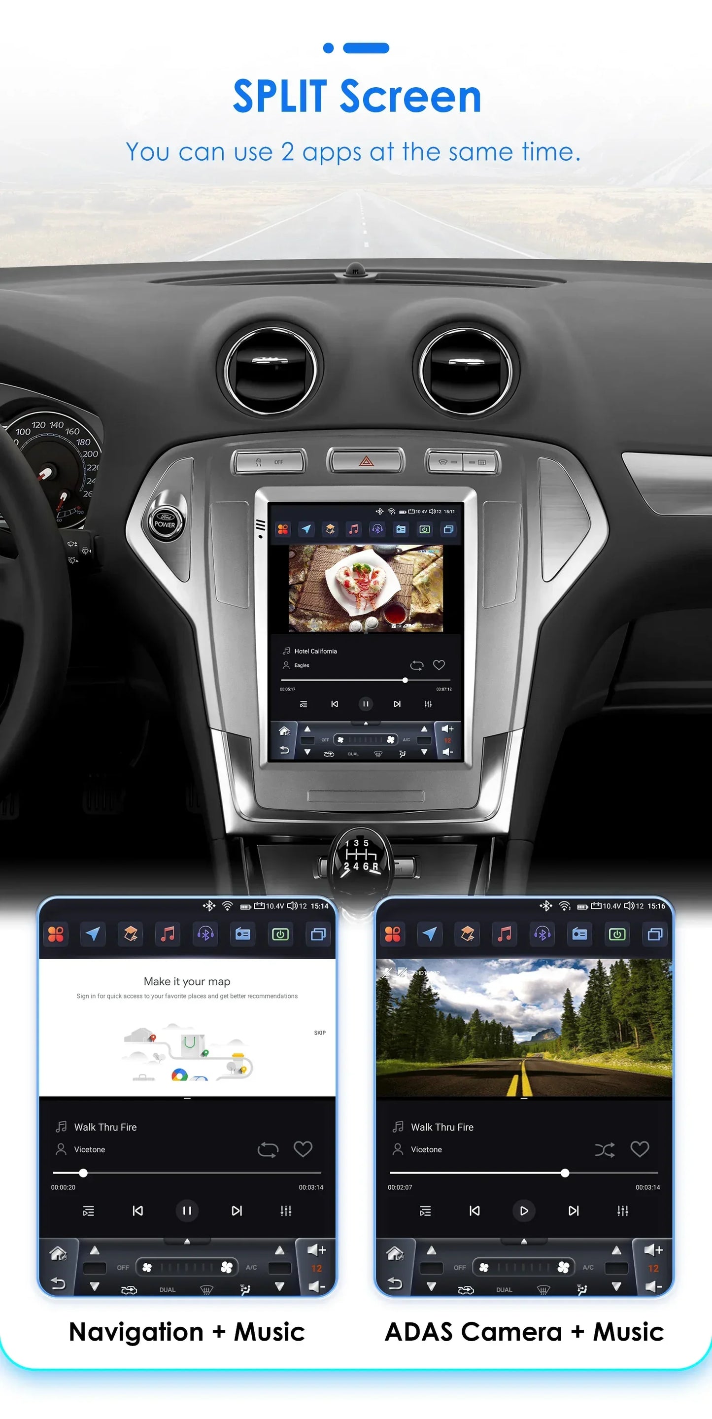 Android 13 Wireless Carplay GPS for Ford Mondeo MK4 Galaxy 2007 - 2010 9.7" Car Multimedia Player 4G DSP BT RDS 2 Din Stereo SWC