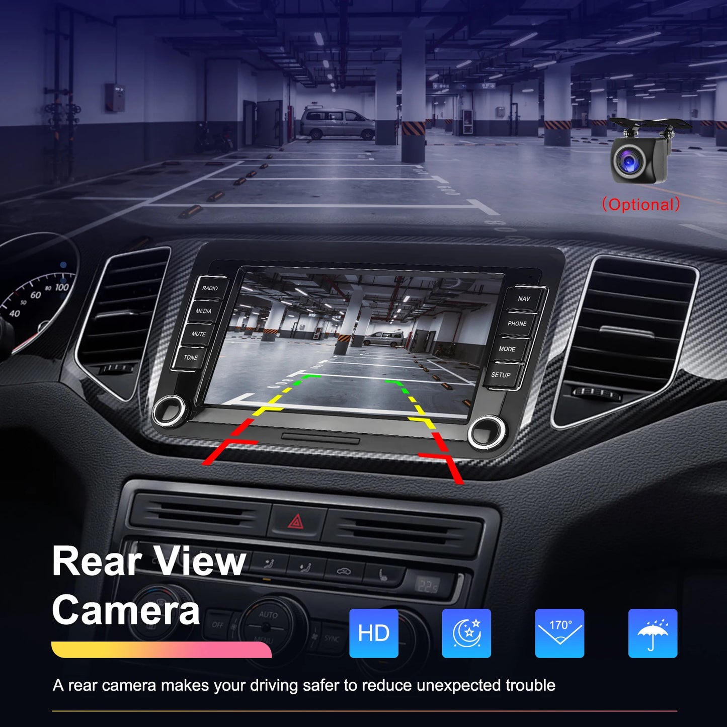 Podofo 4+64G 4Core Car Radio For VW/PASSAT/TOURAN/CADDY/BEETLE 2Din Car Stereo GPS Navigation Carplay Android Auto Car Audio