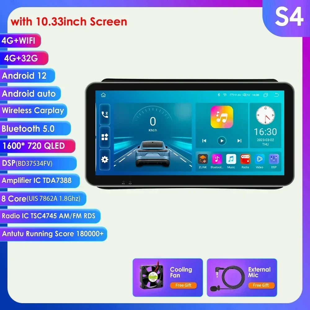 10.33" Wireless Carplay Screen for Opel Mokka 1 2012-2016 Android13 Auto Radio Car Multimedia Player GPS Bluetooth Stereo NO DVD
