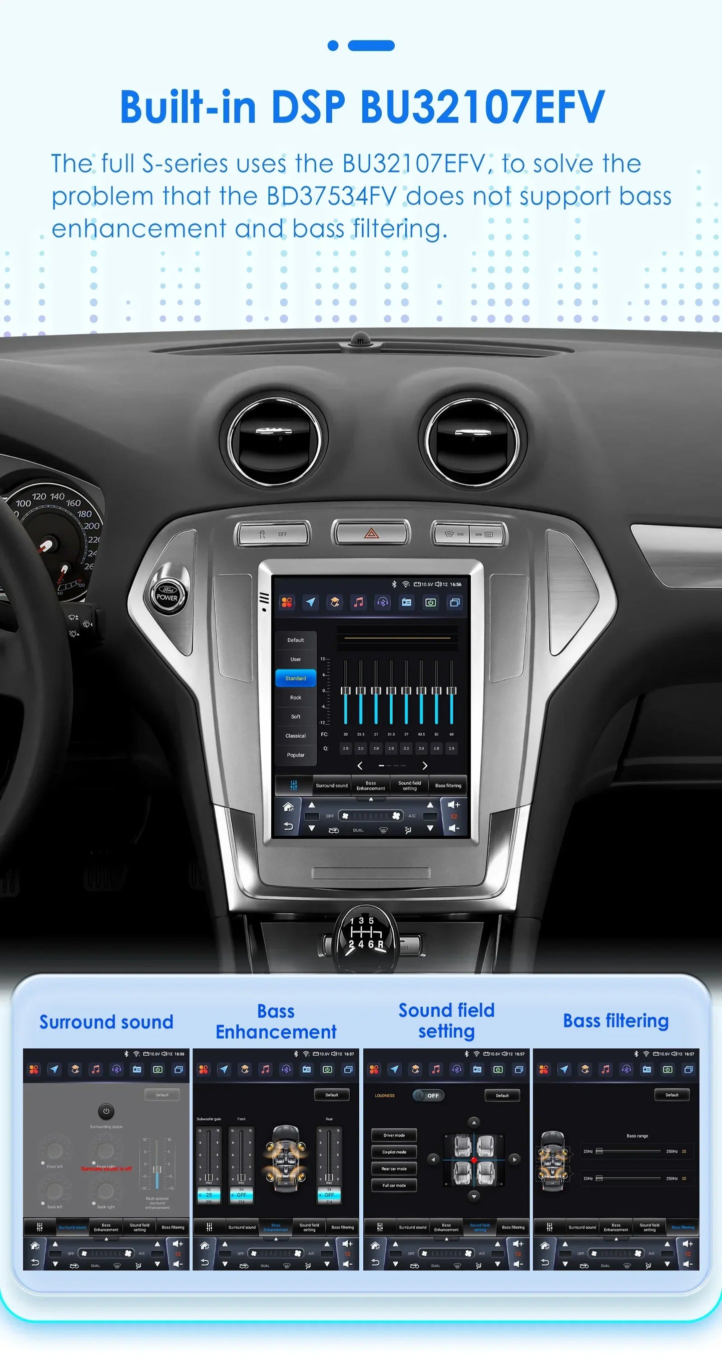 Android 13 Wireless Carplay GPS for Ford Mondeo MK4 Galaxy 2007 - 2010 9.7" Car Multimedia Player 4G DSP BT RDS 2 Din Stereo SWC