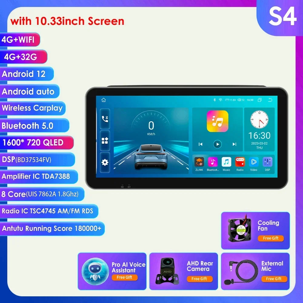 10.33" Car Intelligent System Android for Fiat Ducato 3 Citroen Jumper Peugeot Boxer 2 2006-2022 Radio Multimedia GPS Carplay 4G