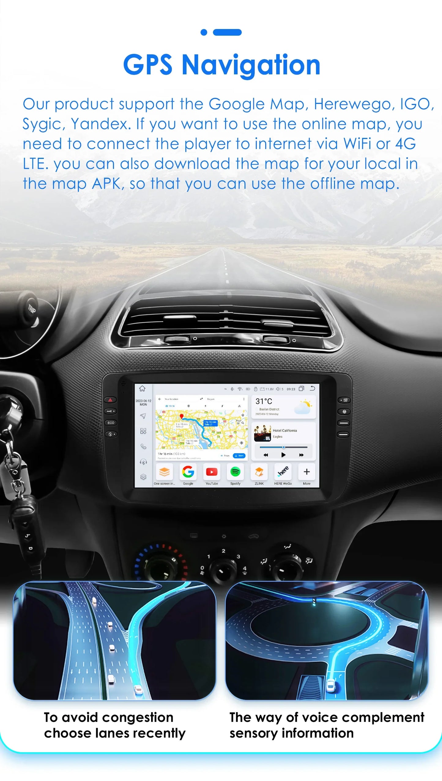 9" Car Multimedia Player 2Din Stereo for Fiat Linea Punto EVO 2012-2015 Android 13 with Wifi Bluetooth GPS Navi Radio Player 4G