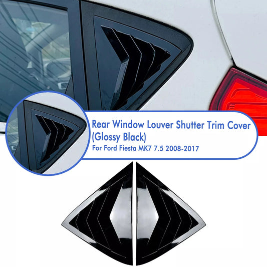 For Ford Fiesta MK7 MK7.5 2008-2017 Rear Side Window Louver Air Vents Cover Spoiler Car Side Window Decoration Cover