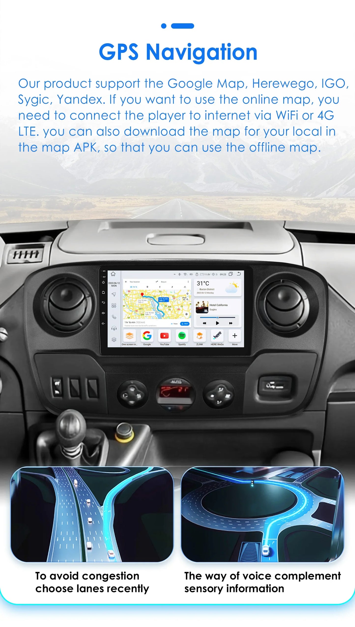 Car Multimedia Player Navigation Radio for Nissan NV400 2010-2019 for Opel Movano 2010-2019 for Renault Master lll 3 2011-2021