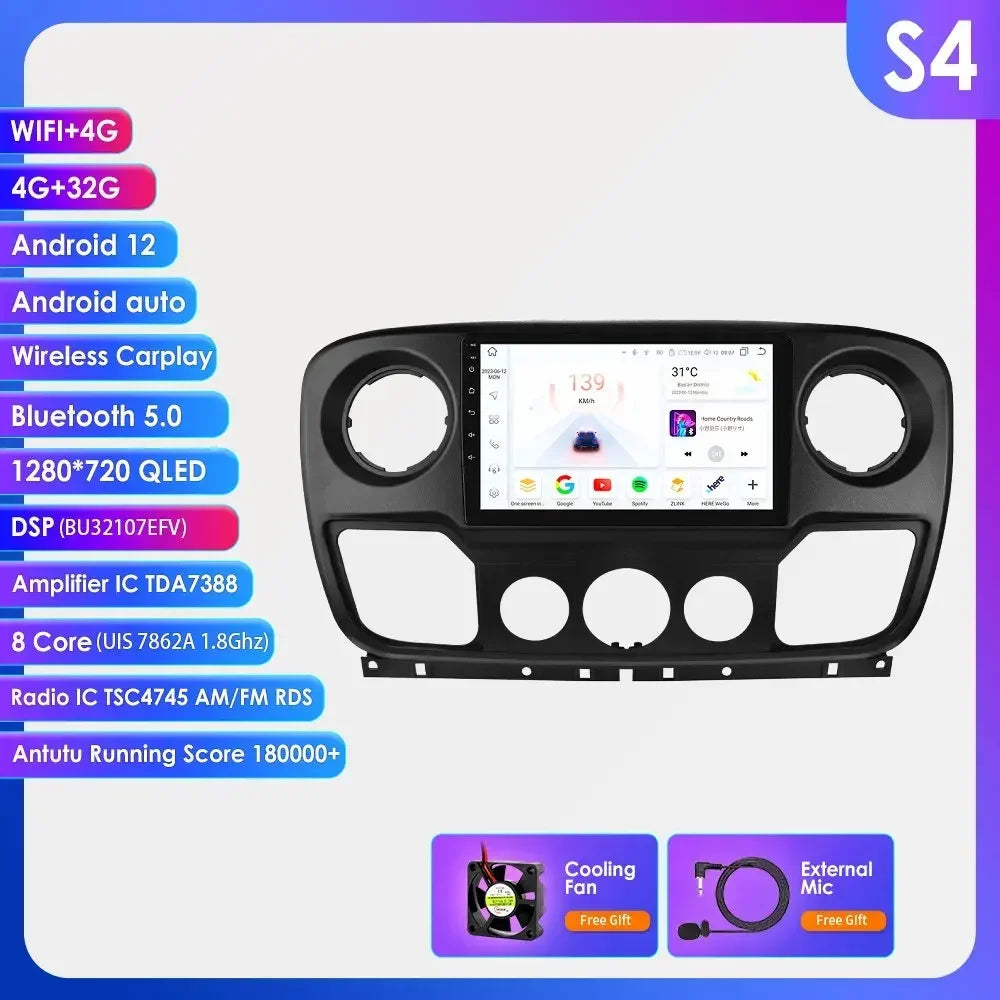 Car Multimedia Player Navigation Radio for Nissan NV400 2010-2019 for Opel Movano 2010-2019 for Renault Master lll 3 2011-2021