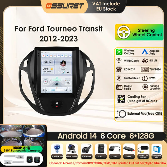 9.7Inch Radio Car Multimedia for Ford B-Max 2012-2018 Transit/ Tourneo Courier 2013-2021 Transit/ Tourneo (High Configuration)