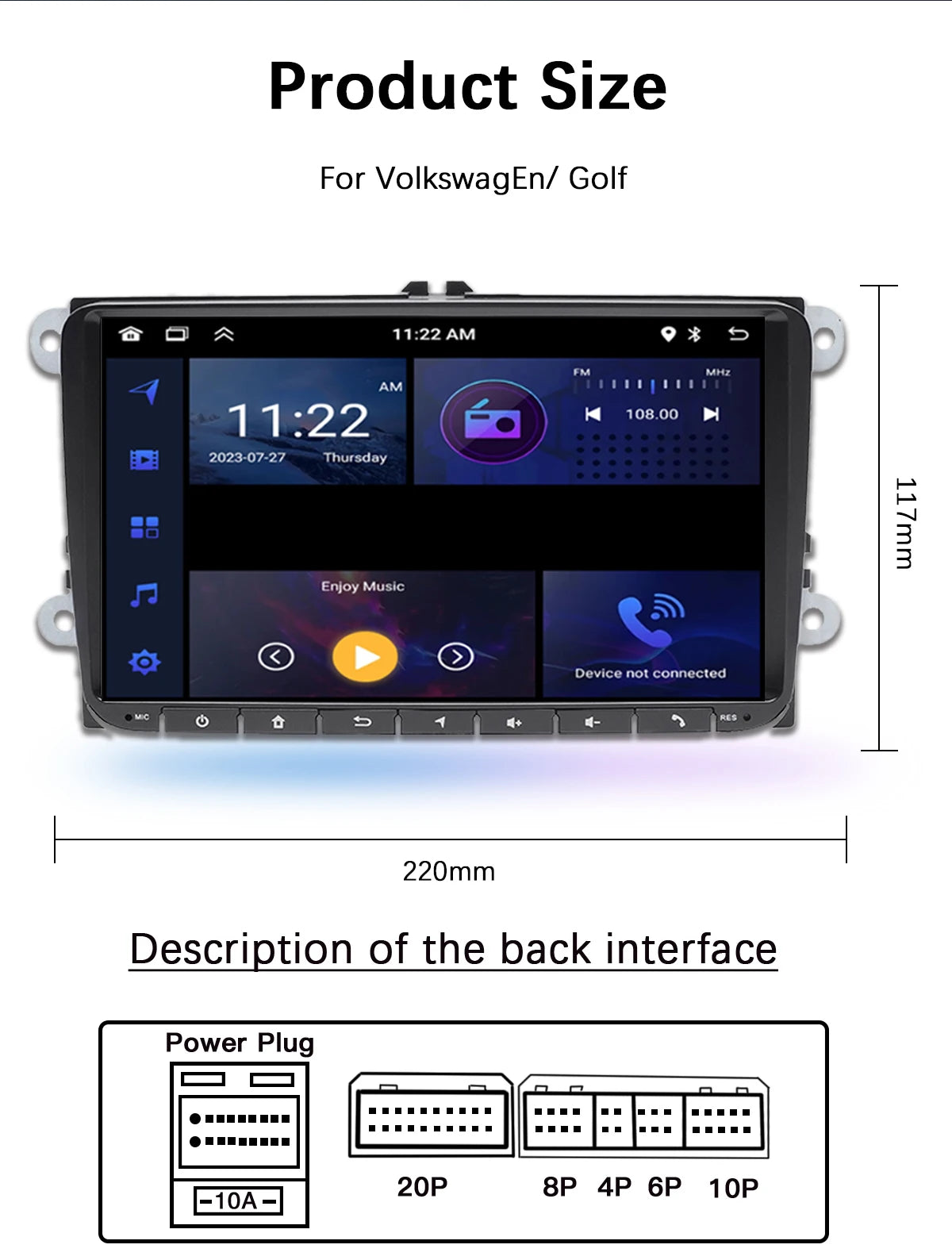Android 14 For VW Passat B6 B7 CC T5 Amarok Volksagen Skoda Octavia2 Tiguan Seat Leon 2 Golf 56 Radio Multimedia Screen Carplay