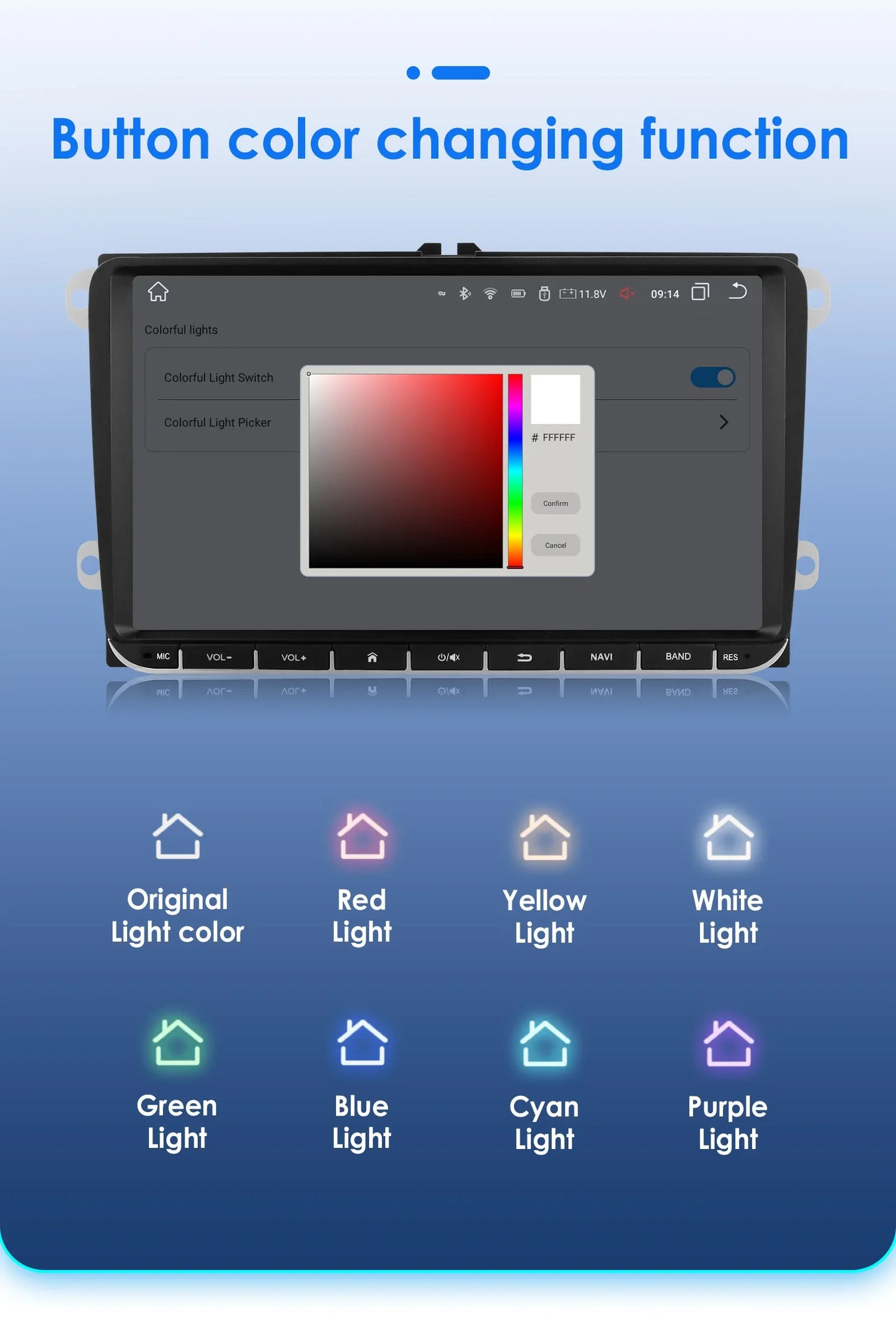 9" Radio 2din Android 14 Auto Carplay Car Multimedia Player for VW Volkswagen Golf Polo Tiguan Passat B7 B6 SEAT Leon 4G RDS BT