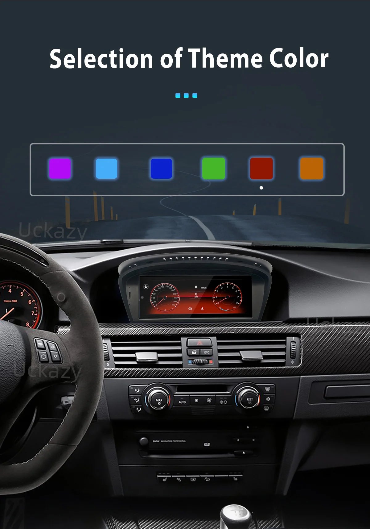 Uckazy AutoRadio Android 14 For BMW Series 5/3 E60 E61 E62 E63 E90 E91 Multimedia CIC CCC GPS Navigation Head Unit Stereo Audio Screen