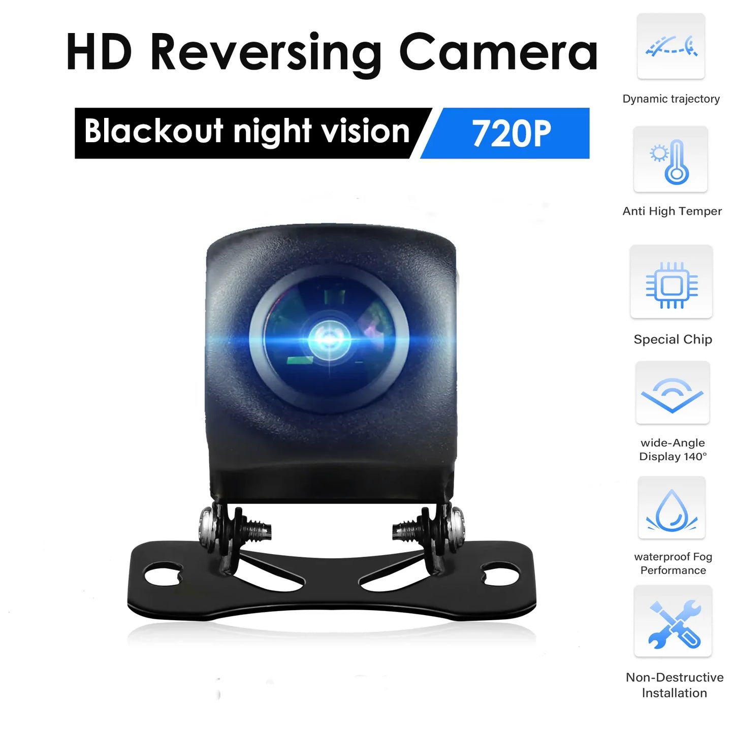 Hizpo 720P 1080P AHD Rear View Camera 140 ° 150 ° 170 ° Wide Angle Waterproof Night Vision Universal Reverse Parking Assistance