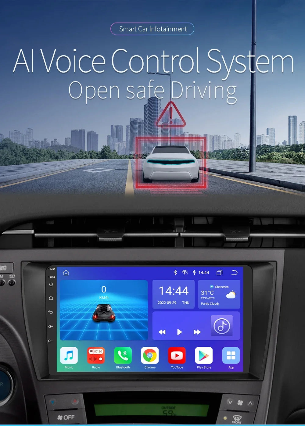 9" 2din Car Stereo Radio Video Multimedia Player for Toyota Prius 3 2009 - 2015 Android 13 Navigation GPS Autoradio 4G Head Unit
