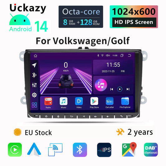 Android 14 For VW Passat B6 B7 CC T5 Amarok Volksagen Skoda Octavia2 Tiguan Seat Leon 2 Golf 56 Radio Multimedia Screen Carplay