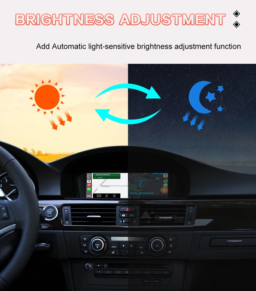 8.8"1920*720 Wireless CarPlay Android Auto Car Multimedia Display for BMW 3 Series E90 E91 E92 E93 5 Series E60 E61 Touch Screen