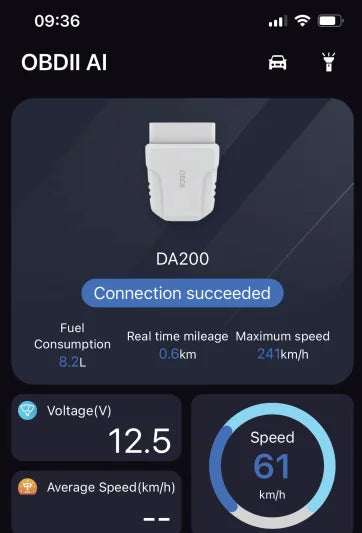 For DA200 OBD II Auto Fault Diagnosis Mode 6/8 Code Read Erase Bluetooth 4.0/5.4 OBD2 Scanner Free APP 25K80 Chip Battery Tester
