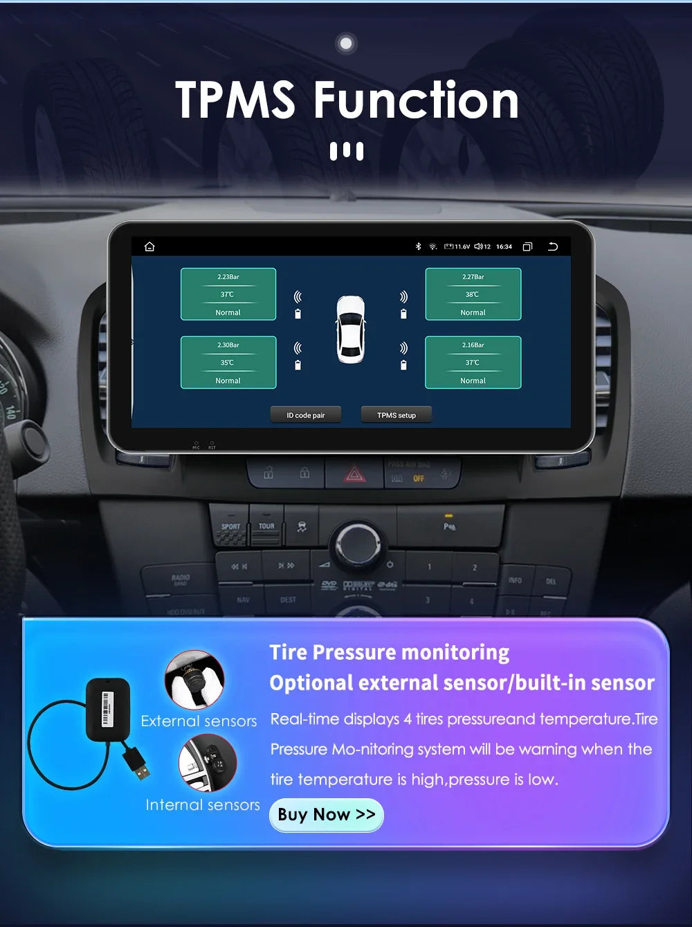10.33" 2 Din Android 13 Car Radio Multimedia Video Player for Buick Regal Opel Insignia 2009 -2013 Navigation GPS Carplay Screen
