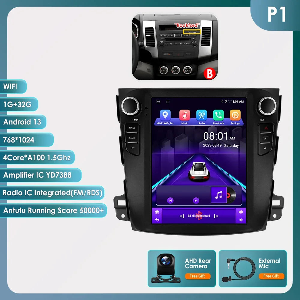 Android 13 Wireless Carplay GPS Stereo for Mitsubishi Outlander XI 2 2008 - 2011 9.7" Car Radio Multimedia Player 4G BT DSP 2din