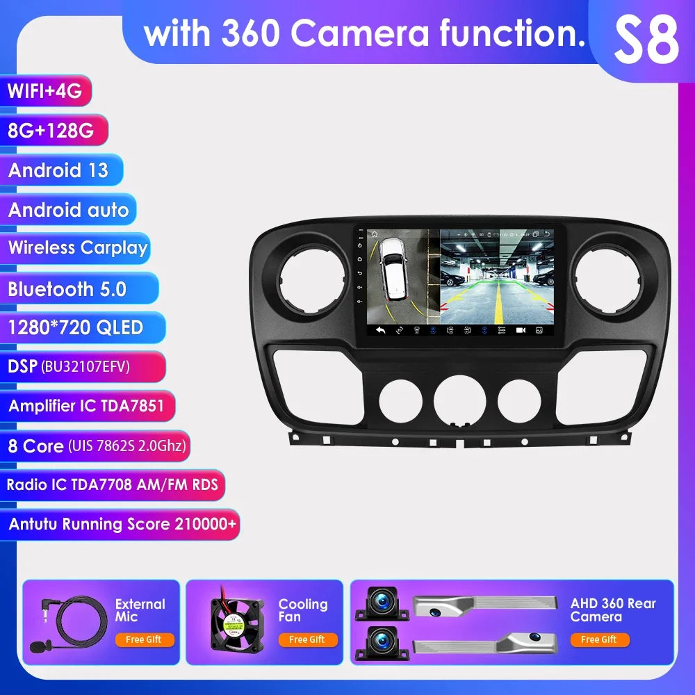 Car Multimedia Player Navigation Radio for Nissan NV400 2010-2019 for Opel Movano 2010-2019 for Renault Master lll 3 2011-2021