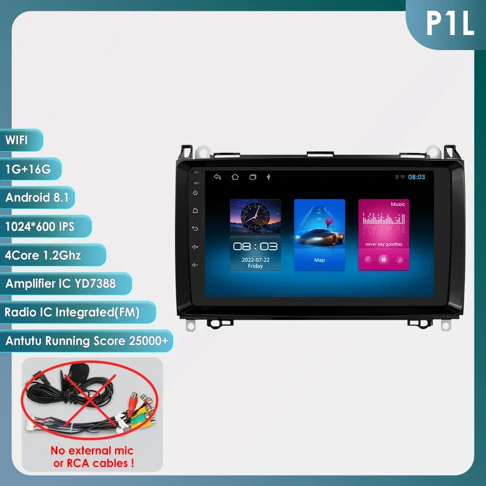 Android 13 Octa Core AI Auto Car Radio Multimedia Player for Mercedes Benz B200 W169 W245 Viano Vito W639 Sprinter W906 CarPlay