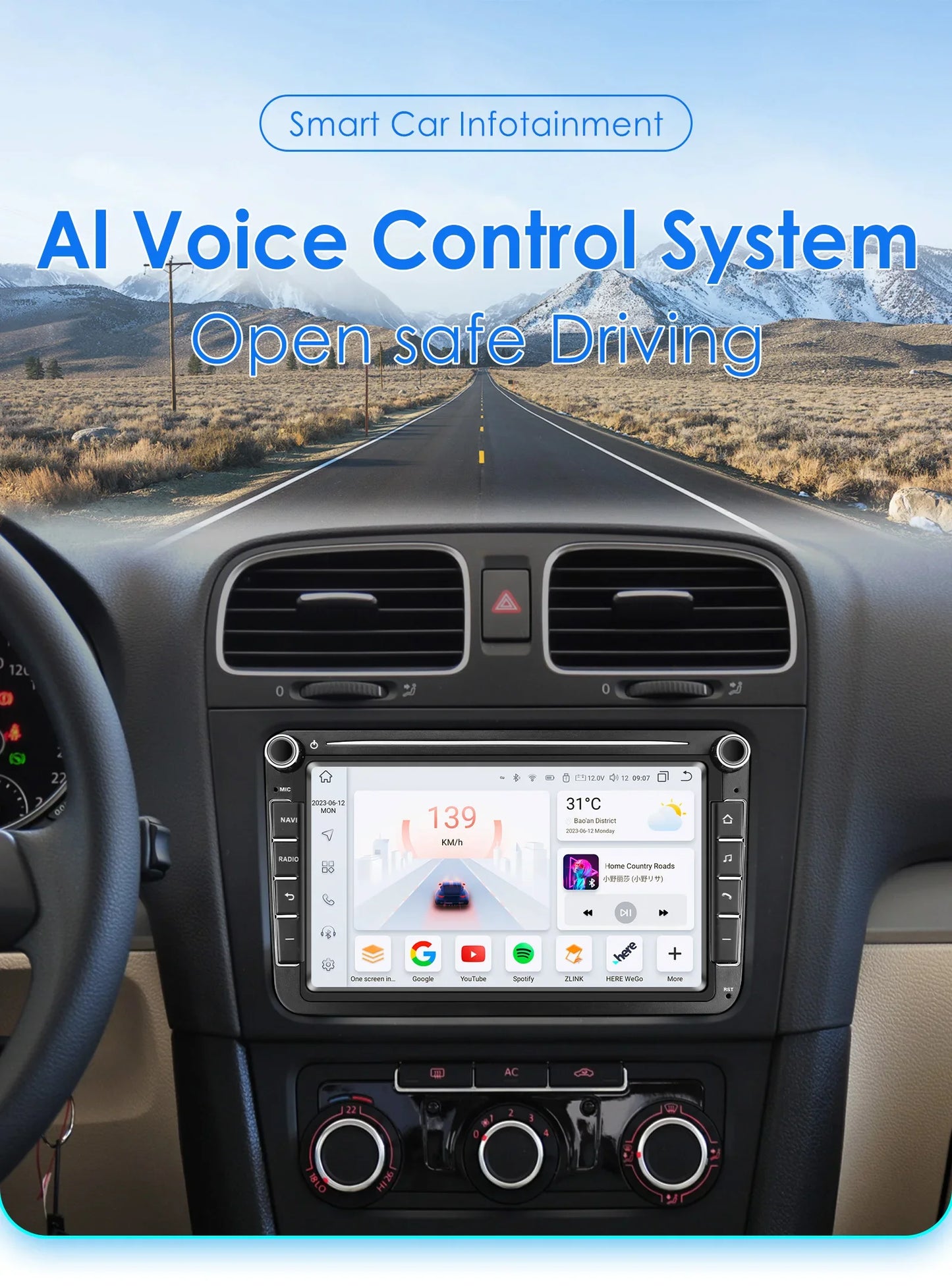 8" 2 Din Multimedia Player for Volkswagen Golf 5 Transporter VW Passat B6 Polo Jetta Skoda Seat Android 13 Carplay Car Radio GPS