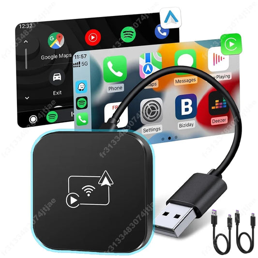 Mini Box Wired to Wireless CarPlay and Android Auto Wireless Adapter Spotify For Toyota Mazda Nissan Camry Audi Ford Kia Hyundai