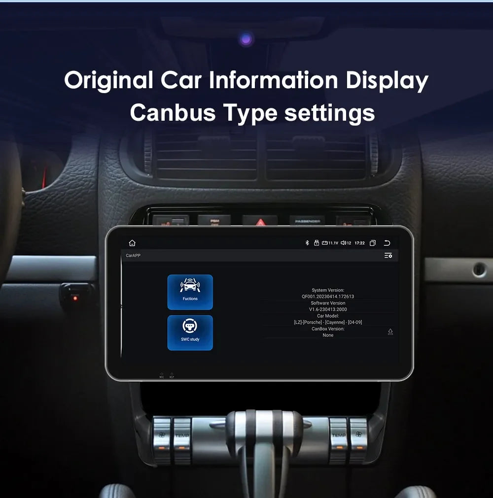10.33" Wireless Carplay Android 13 Car Multimedia Player for Porsche Cayenne 1 2002-2010 2din Navigation GPS RDS Headunit Stereo
