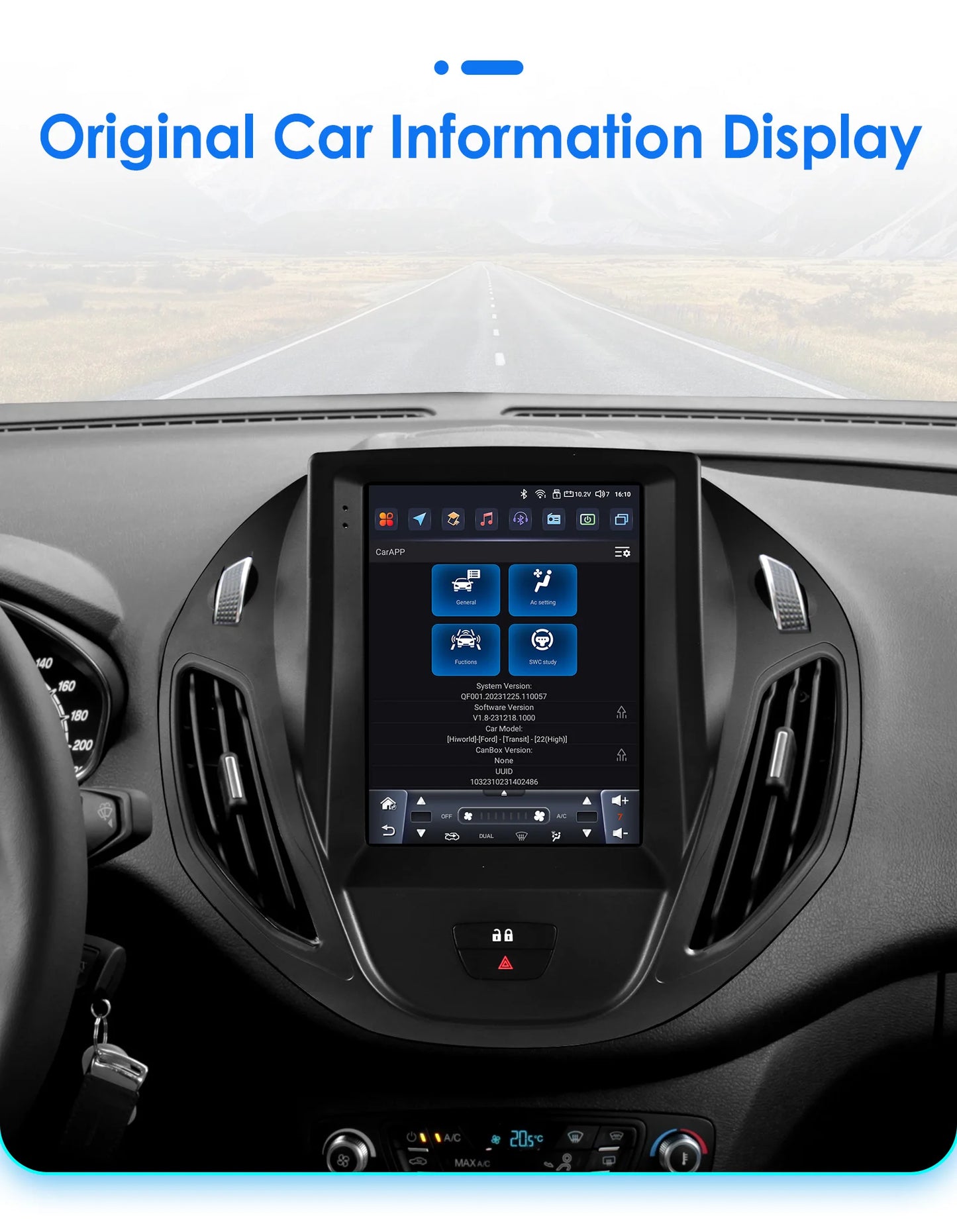 9.7Inch Radio Car Multimedia for Ford B-Max 2012-2018 Transit/ Tourneo Courier 2013-2021 Transit/ Tourneo (High Configuration)